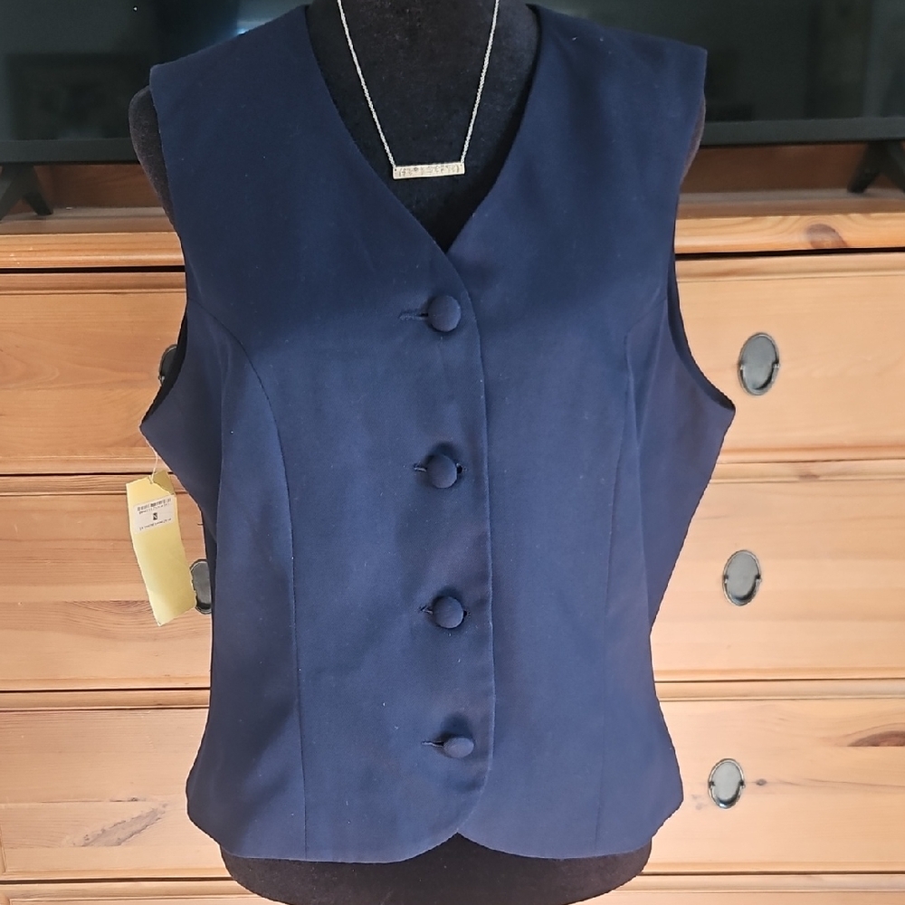 Navy Blue Buttoned Vest